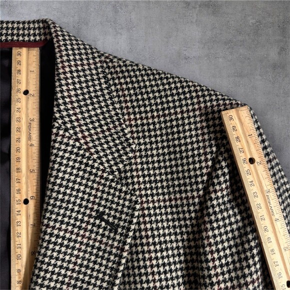 Vintage Hart Schaffner Marx Men’s Tweed Wool Sport Coat 42R Half‑Lined 2‑Button - Picture 7 of 12
